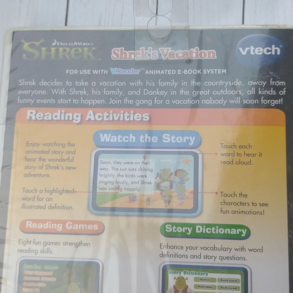 Sealed 🆕 Shrek's Vacation Animated -Book Ages 5-7 New Sealed VTech V Reader